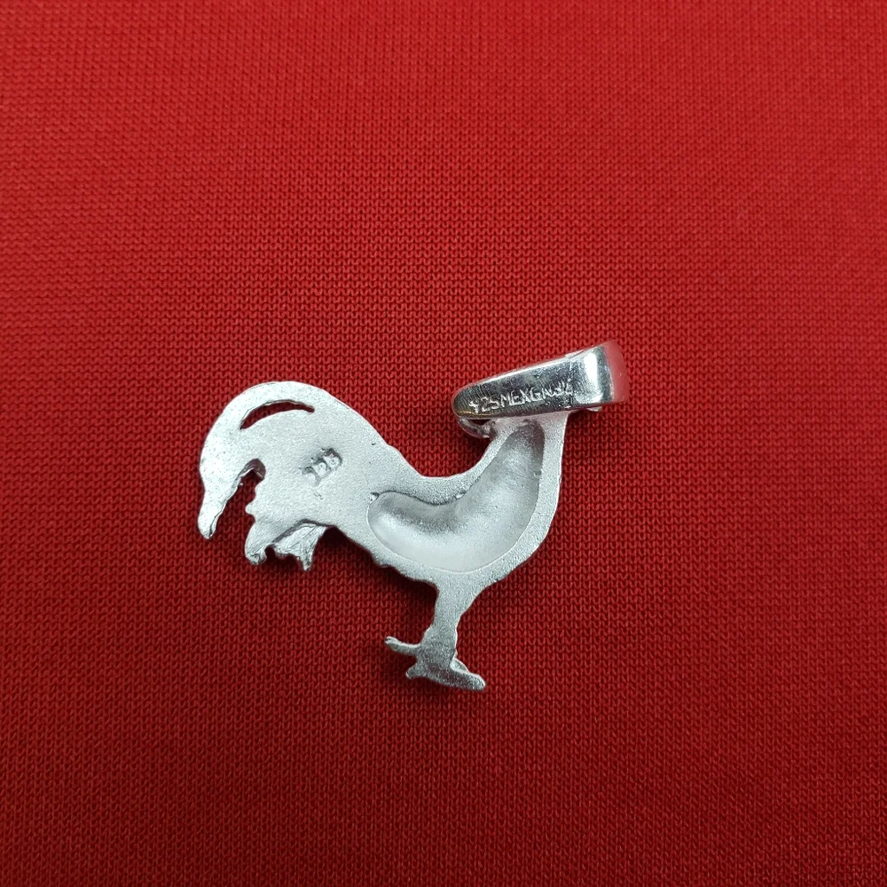 925 sterling silver men's Rooster pendant charm‎